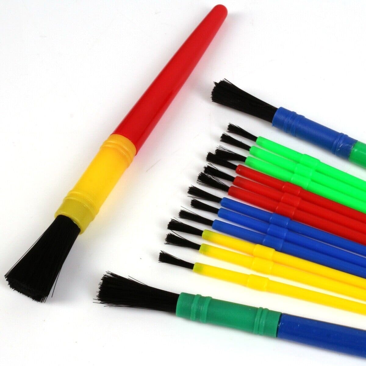 Lot De 10 Pinceaux Faciles à Tenir | Poignée Courte Épaisse | Idéal Pour Enfants & Débutants