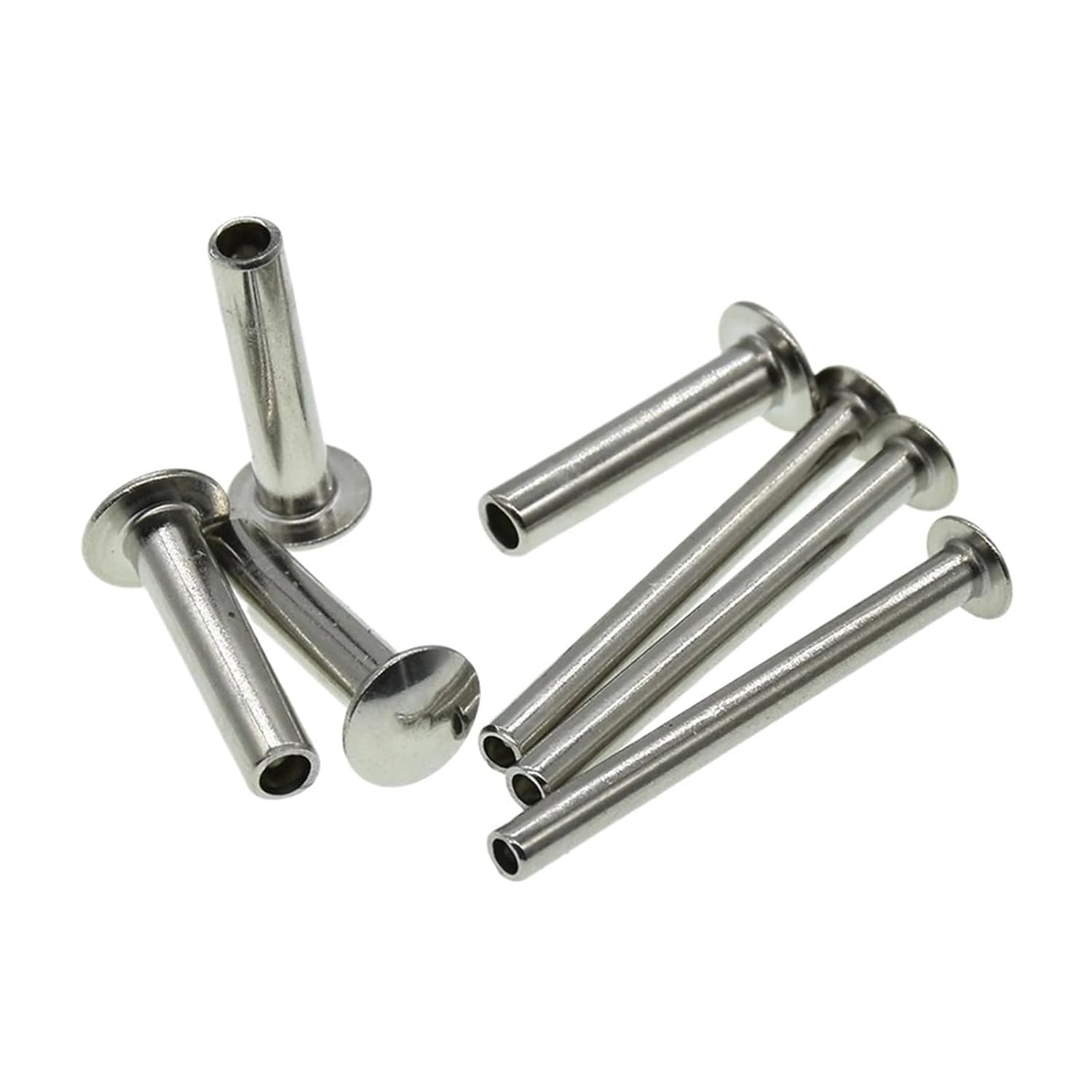 Wshao Store M3 GB873 304 Stainless Steel Oval Head Semi-Tubular Rivets Round Head Half Hollow Shank(10mm)