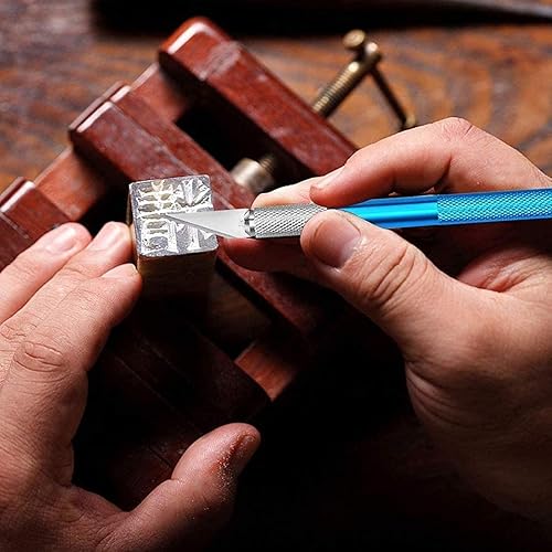 Miniatura 17 de DIYSELF Exacto - Juego de 23 herramientas para álbumes de recortes, cuchillo de manualidades de tallado de precisión, 20 cuchillas de repuesto