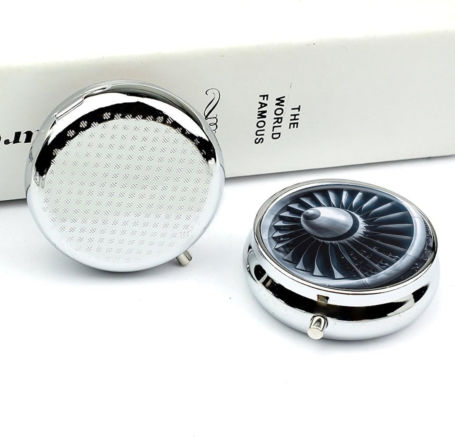 Jet Engine Pill Case 3 Compartment Round Pill Box image 5