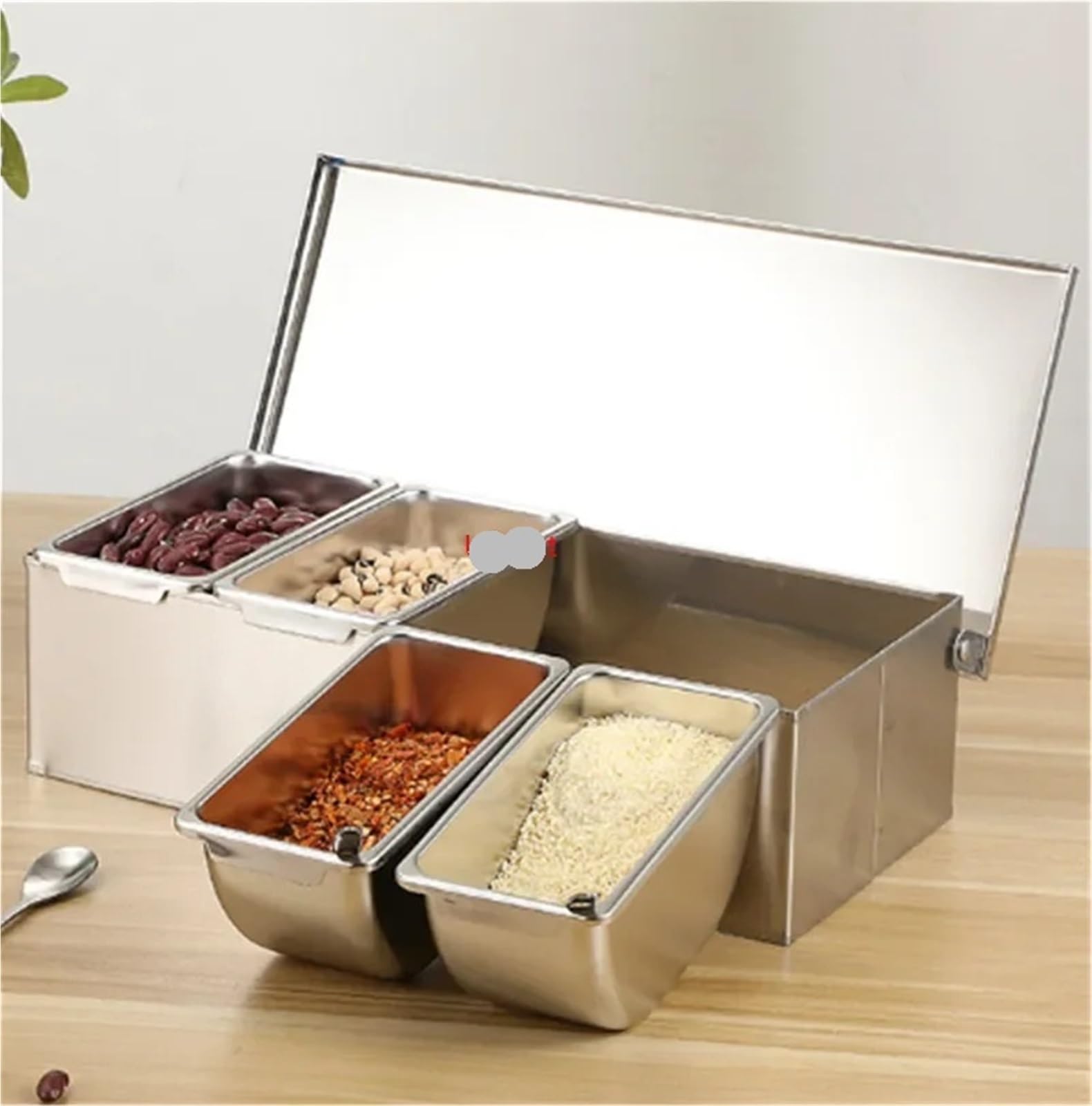 Scatola di condimento for chef ristorante dell'hotel con scatola in acciaio inossidabile immagazzinaggio del coperchio Serbatoio for la casa Per Condimento