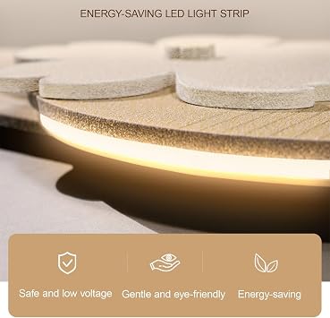 ZIGTUEI 3D LED Wall Art with Light, Sandstone Wall Decor with Remote, Modern Decorative Panel, Plug-in Power Supply 3D Wall Mural for Home, Restaurant, Hotel(Beige 2,50x100cm/19.7x39.4in)
