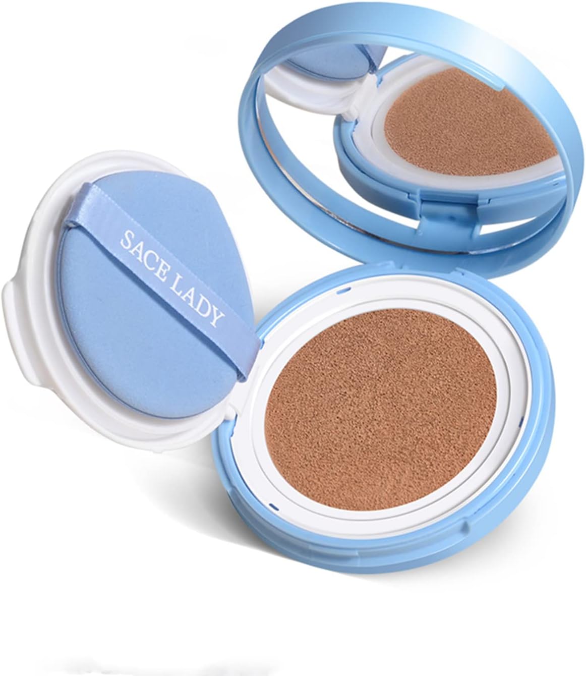 SACE LADY BB Air Cushion Cream Foundation, Pigmented Liquid Foundation CC Cream, Oil Control Lasting Coverage Face Blemishes, Even Skin Tone Foundation Makeup Base, 0.35Oz (03)