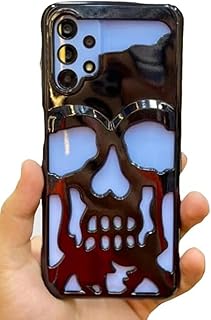 جراب حماية بتصميم جمجمة بنمط مفرغ أنيق وجريء ومميز ويوفر تهوية لمنع ارتفاع درجة حرارة الموبايل متوافق مع موبايل أوبو A58 من نيكست ستور، أسود