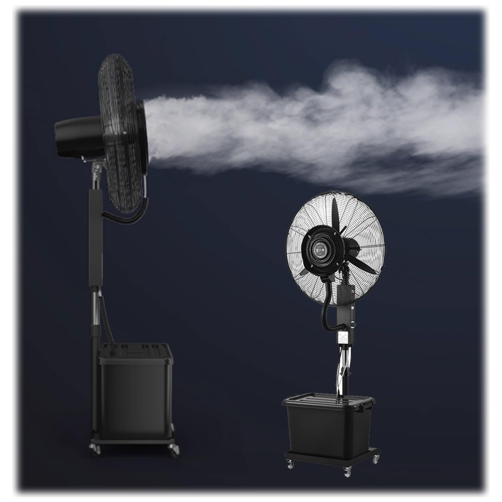 asdchZen Pedestal Fan, 26/30 Inch High Velocity Standing Floor Fan For Outdoor/Shop/Garage, Adjustable Height, Cooling Mist,One Color-Height 71in