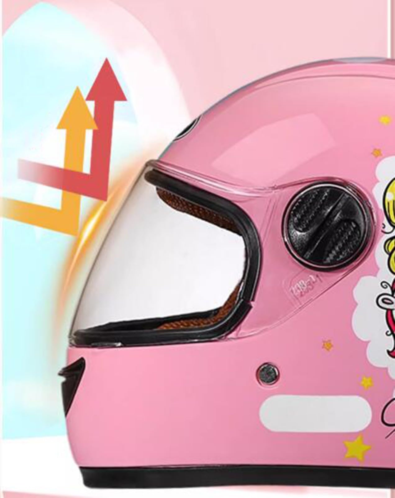 Casco De Motocicleta Integral para Niños Cascos Protectores Ligeros con Visera Solar Niños Y Niñas De 3 A 12 Años Cuatro Estaciones