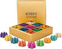 Vista 12 de OTOFY Conos de incienso de reflujo, 180 piezas de aromas 100% naturales para trabajo a mano, cascada, rosa, tulipán, jazmín, lavanda, para quemador