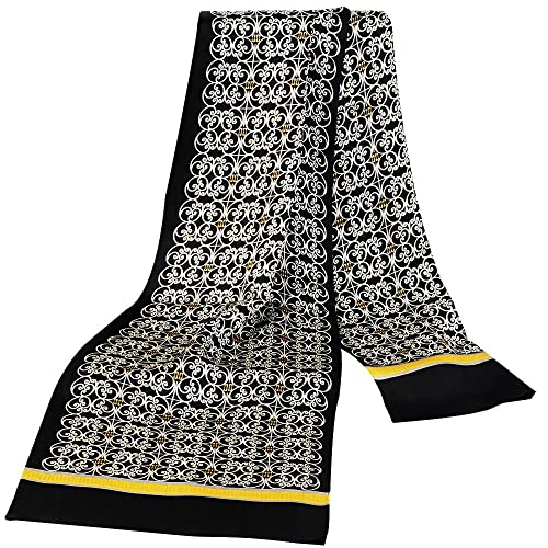 Foulard pour homme 100 % soie double couche pour toutes les saisons, Noir 2 Cover