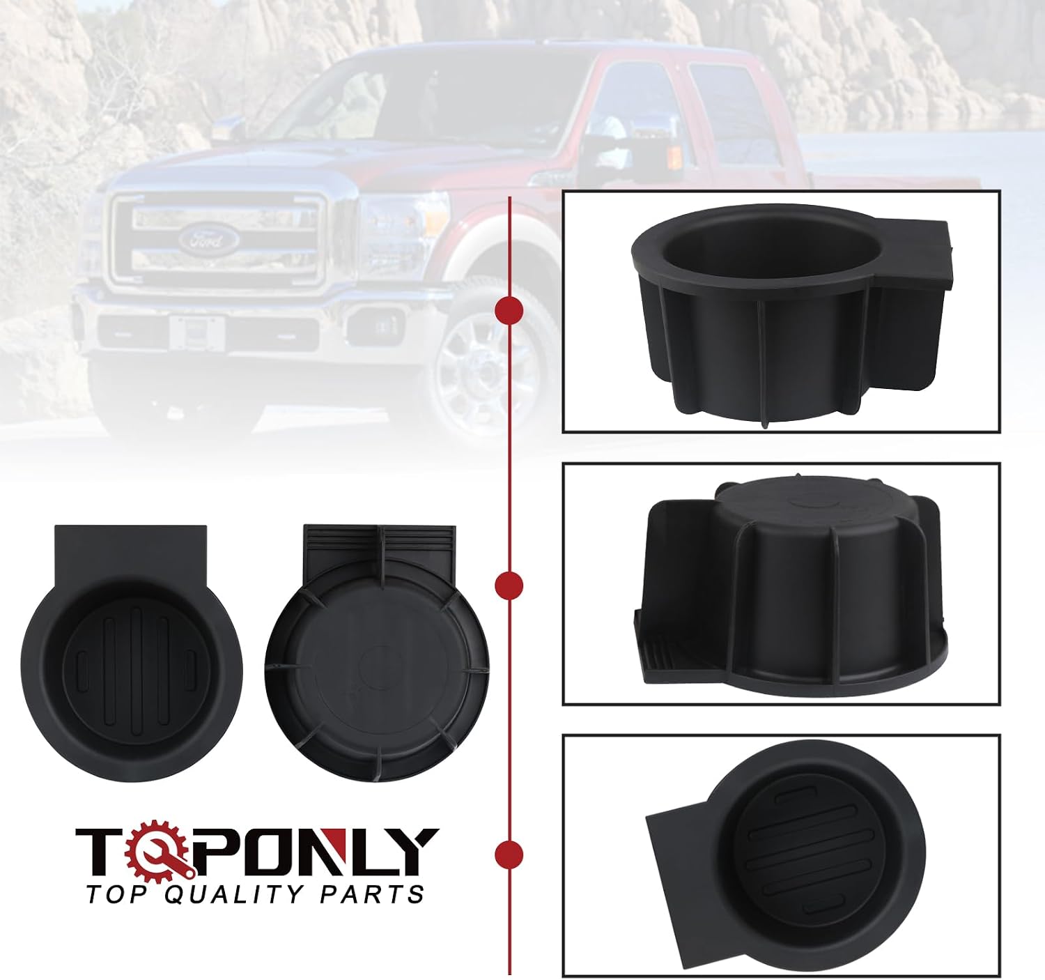TQPONLY Cup Holder Insert,Fit 04-08 Ford F150 with Flow Through Console/04-14 F150 without Flow Through Console/Ford Expedition Lincoln Navigator Mark LT Replaces 2L1Z-7813562-AAA Front Center Console