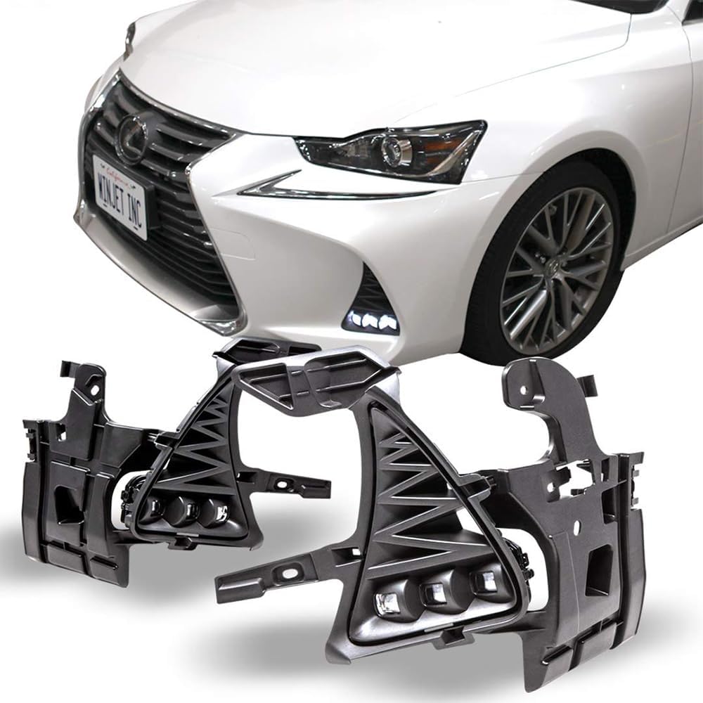 Winjet WJ30-0603-09 Series for [2018 Lexus IS 250 and IS 350] Clear Lens Driving Fog Lights with Wiring Kit + Switch