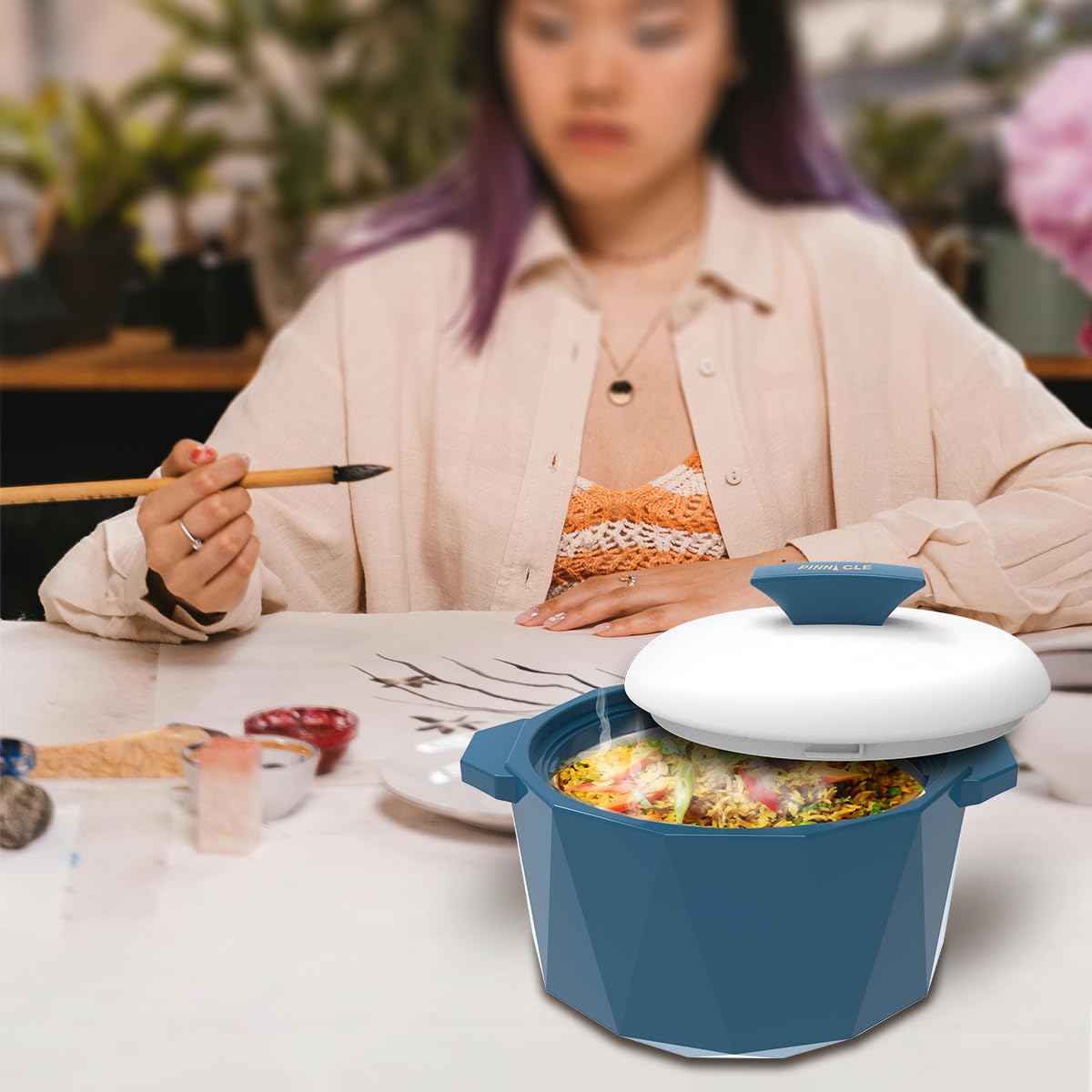 Pinnacle - Casseruola isolata con coperchio, set da 3 pezzi, 3/2/1 qt. Scaldavivande termiche per zuppa/insalata, contenitore per alimenti caldi in acciaio inox, set regalo per mamme - Vacanze