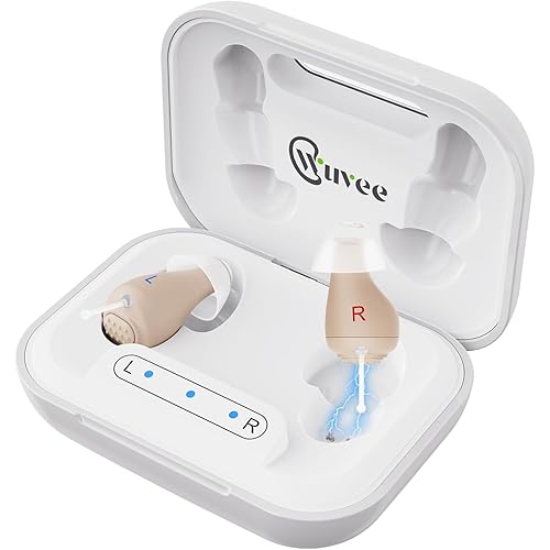 OTC Hearing Aids for Seniors, Rechargeable Hearing Amplifiers Devices with Noise Cancelling, Superior Sound Quality for Women Men Hearing Loss, Auto On/Off