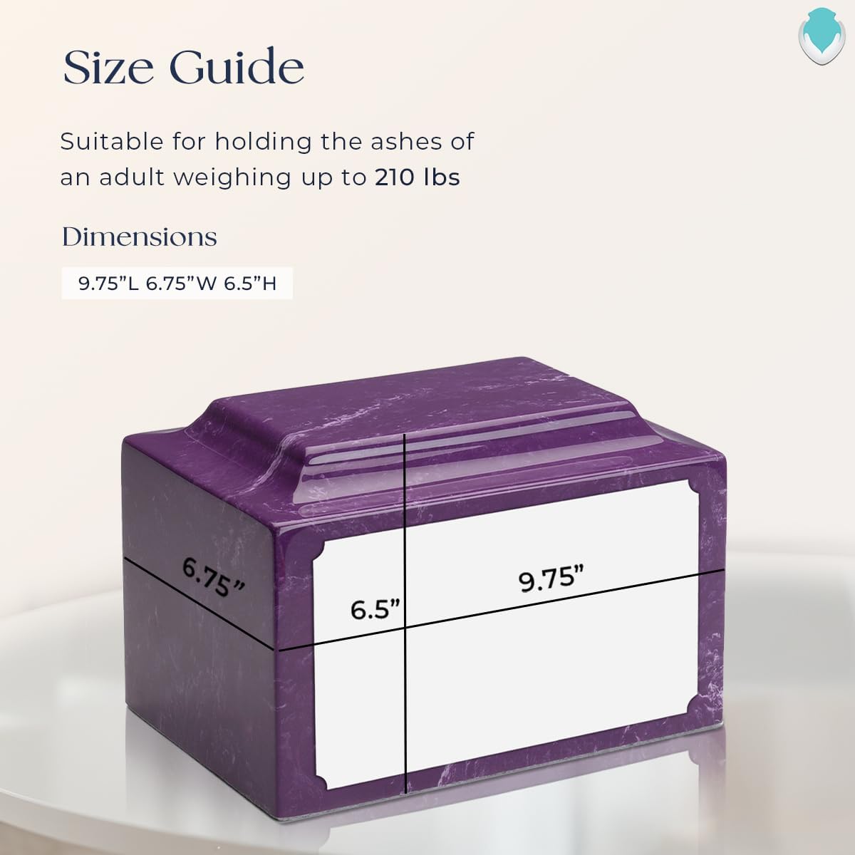 GetUrns – Legacy Cultured Marble Urn by Mackenzie, Adult Size Cremation Urns, Custom UV Printed Burial Urn for Ashes, 210 Cubic Inch Cemetery Urns for Ashes, Butterfly, Amethyst