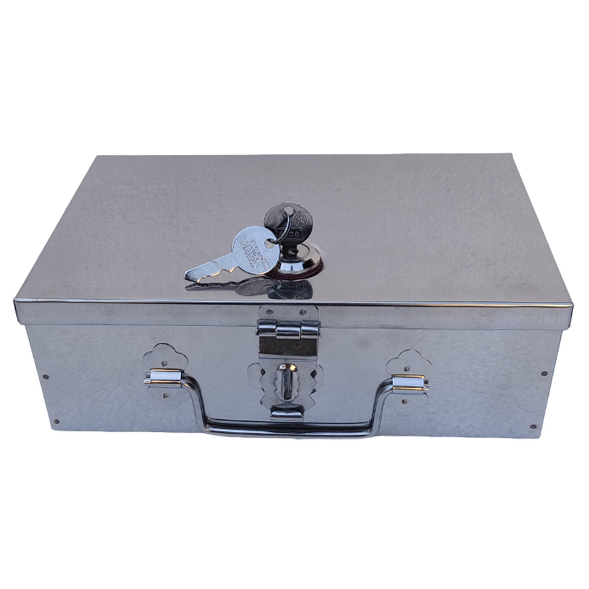 Sponsored Ad - Stainless Steel Cash/Jewellery/Coin Storage Rectangular Silver Boxes with Pre-Fitted Lock (10" X 7" X 3")