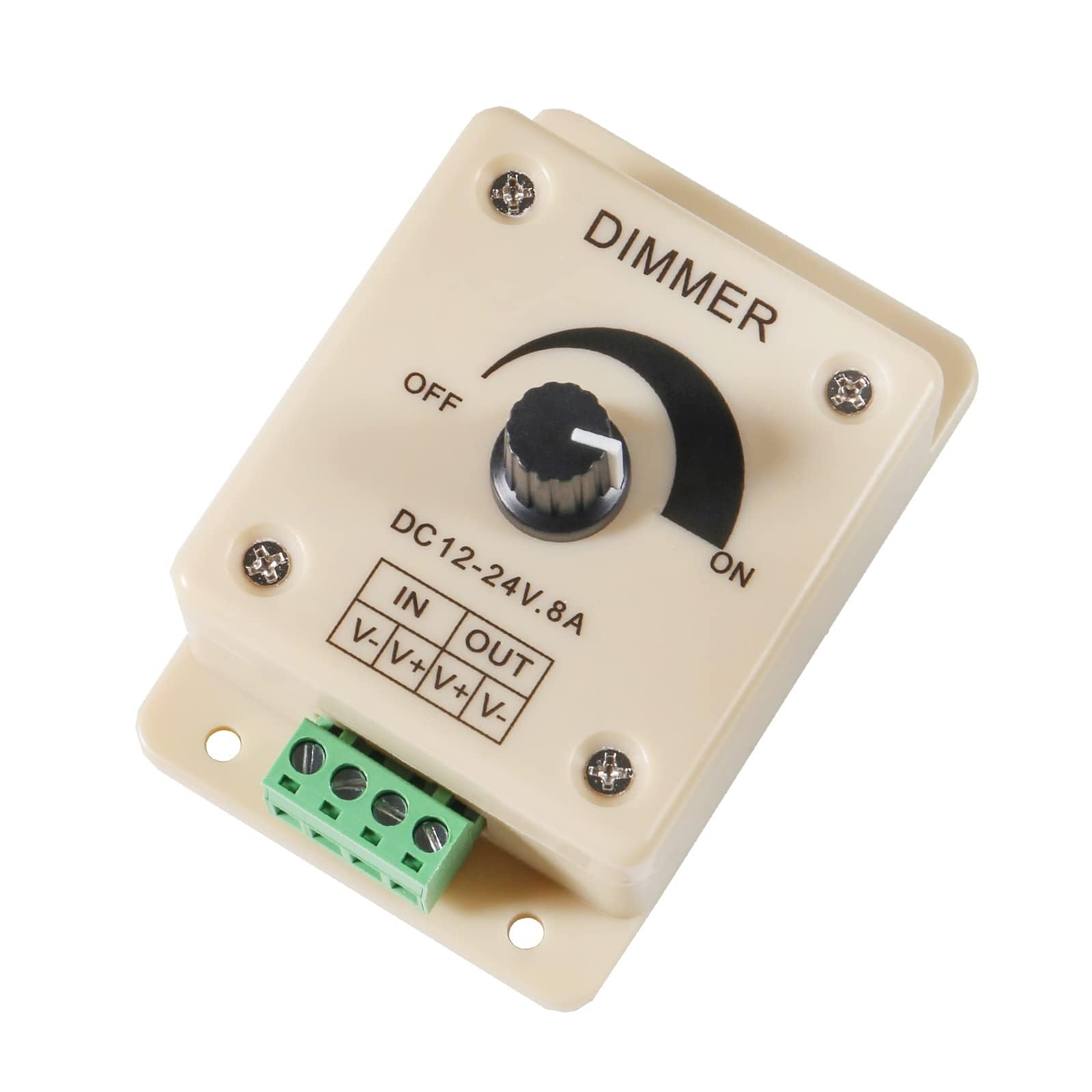 Hexonix PWM LED Strip Light Brightness Control Module – 12V–24V DC, 8A Output, Smooth Dimming Controller for Single-Color LED Strips-image-42