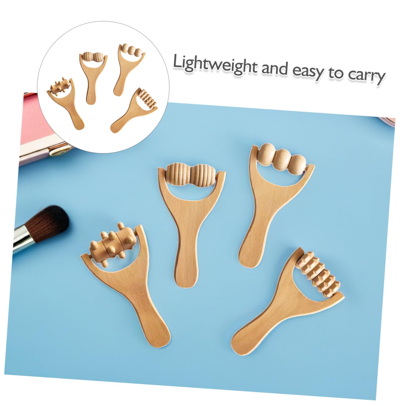 8pcs Rodillos Masajeadores De Madera Herramientas De Masaje Para El Cuello Espalda Pies