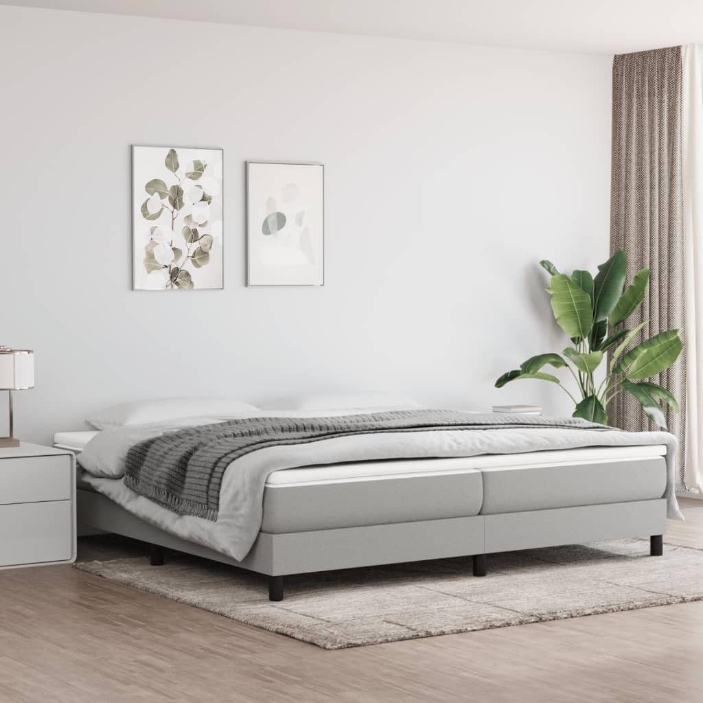 vidaXL Estructura de Cama con somier Tela Gris Claro 200x200 cm