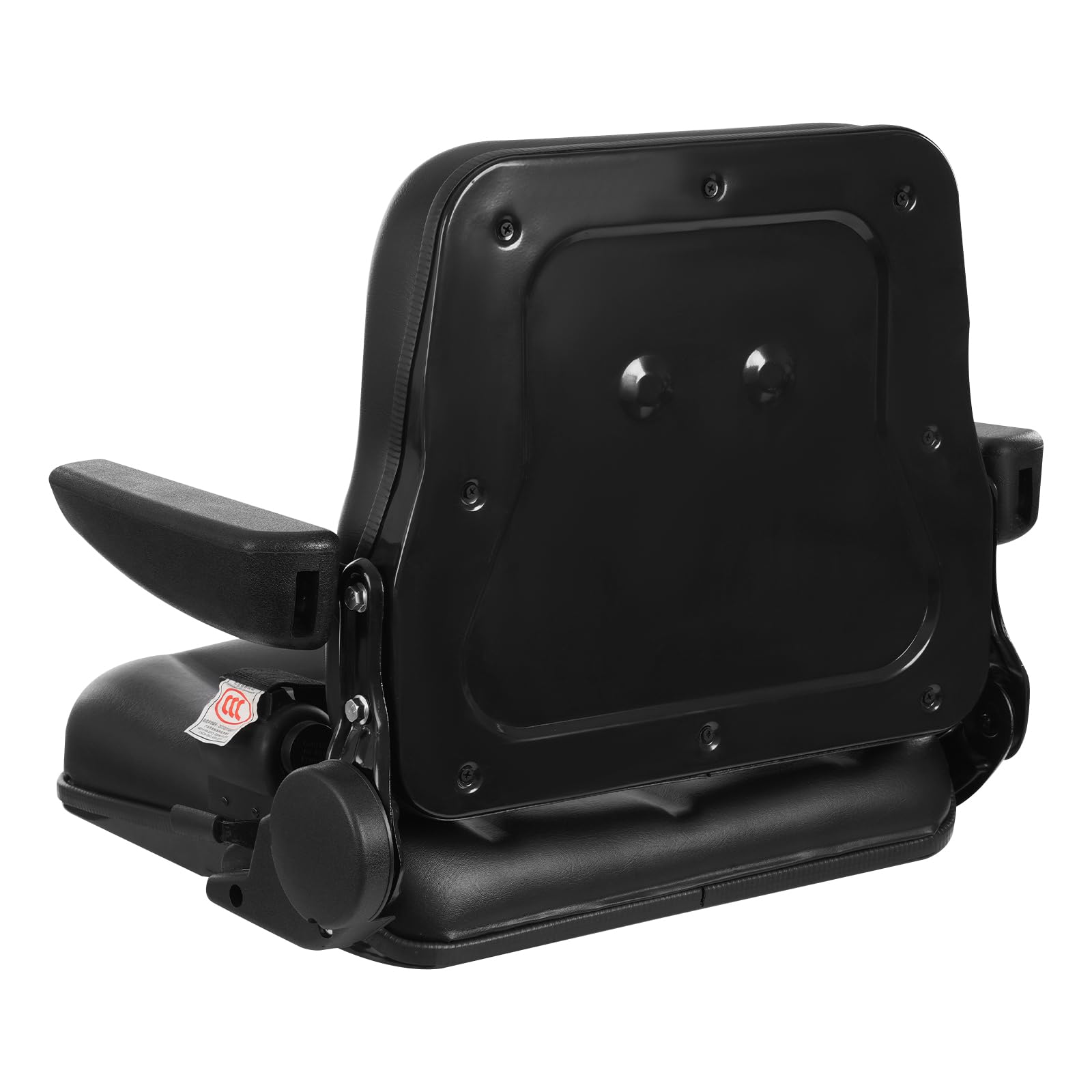 Universal Gabelstaplersitz Verstellbarer Traktorsitz Schleppersitz mit Armlehnen, Sicherheitsgurt und wasserdichtem PVC-Kunstleder, für Gabelstapler, Traktor und Baumaschinen