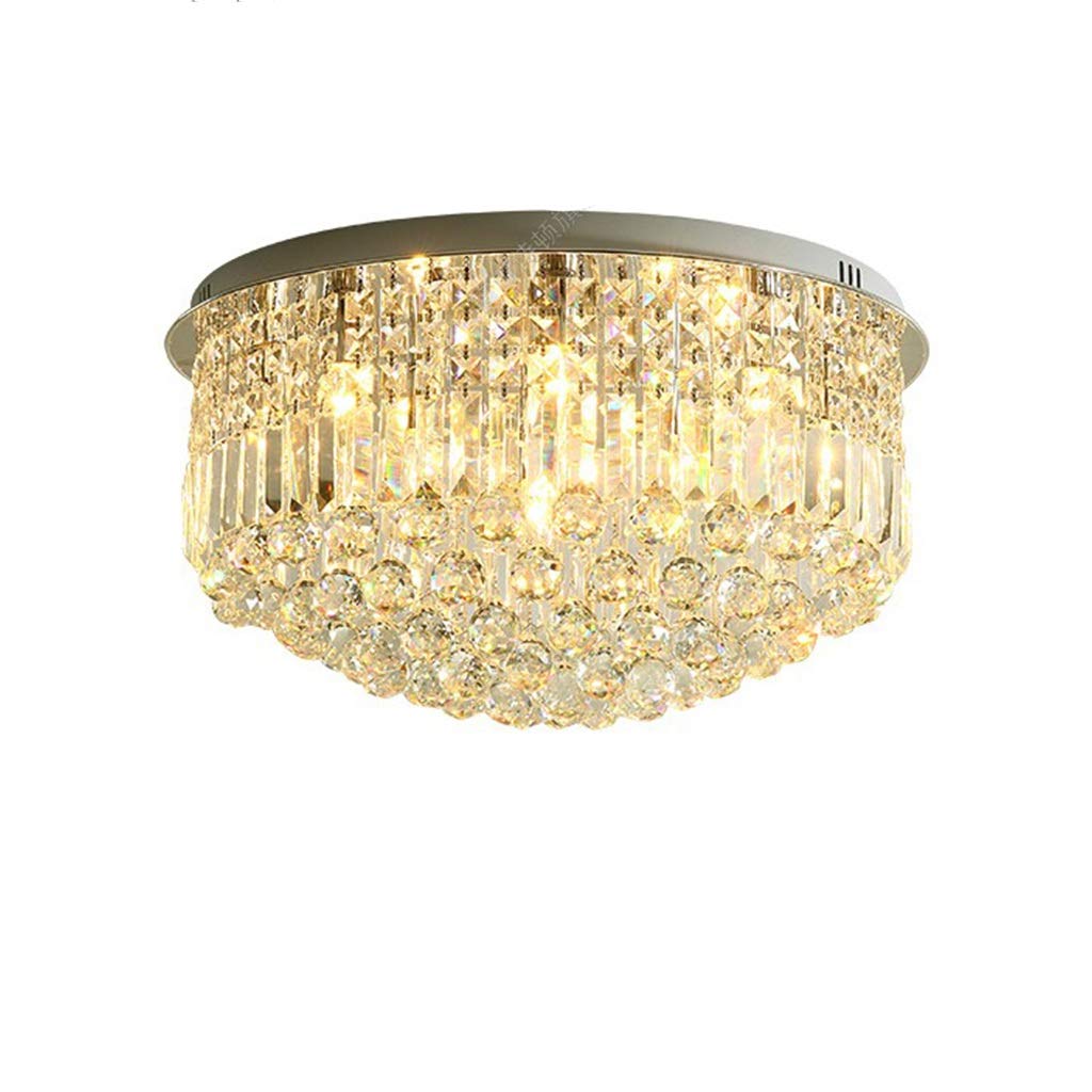 HynJGih Round Crystal Lamp Living Room Bedroom Dining Room Lamp Led Light Ceiling Light Warm and Simple Modern