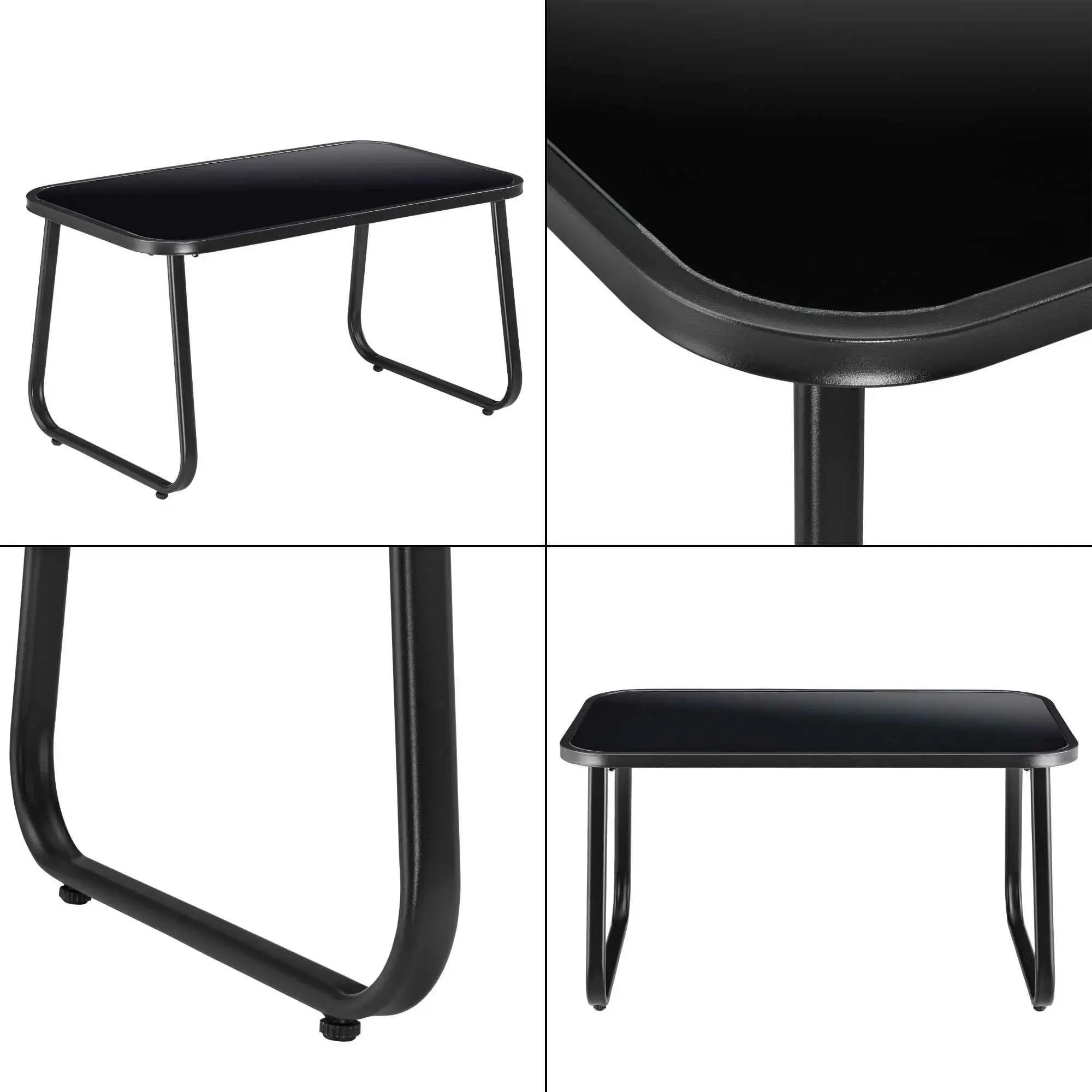 Megashopitalia Set Salotto da Giardino Con Divanetto 2 Poltrone Tavolino da Caffè Piano in Vetro