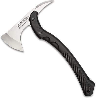 HONSHU Karito Tomahawk Axe and Sheath - 7Cr13 Stainless Steel Head, Textured Injection-Molded Nylon Handle, Premium Black Leather Sheath â€“ Innovative Take on a Traditional Axe - 15 1/8â€ Overall