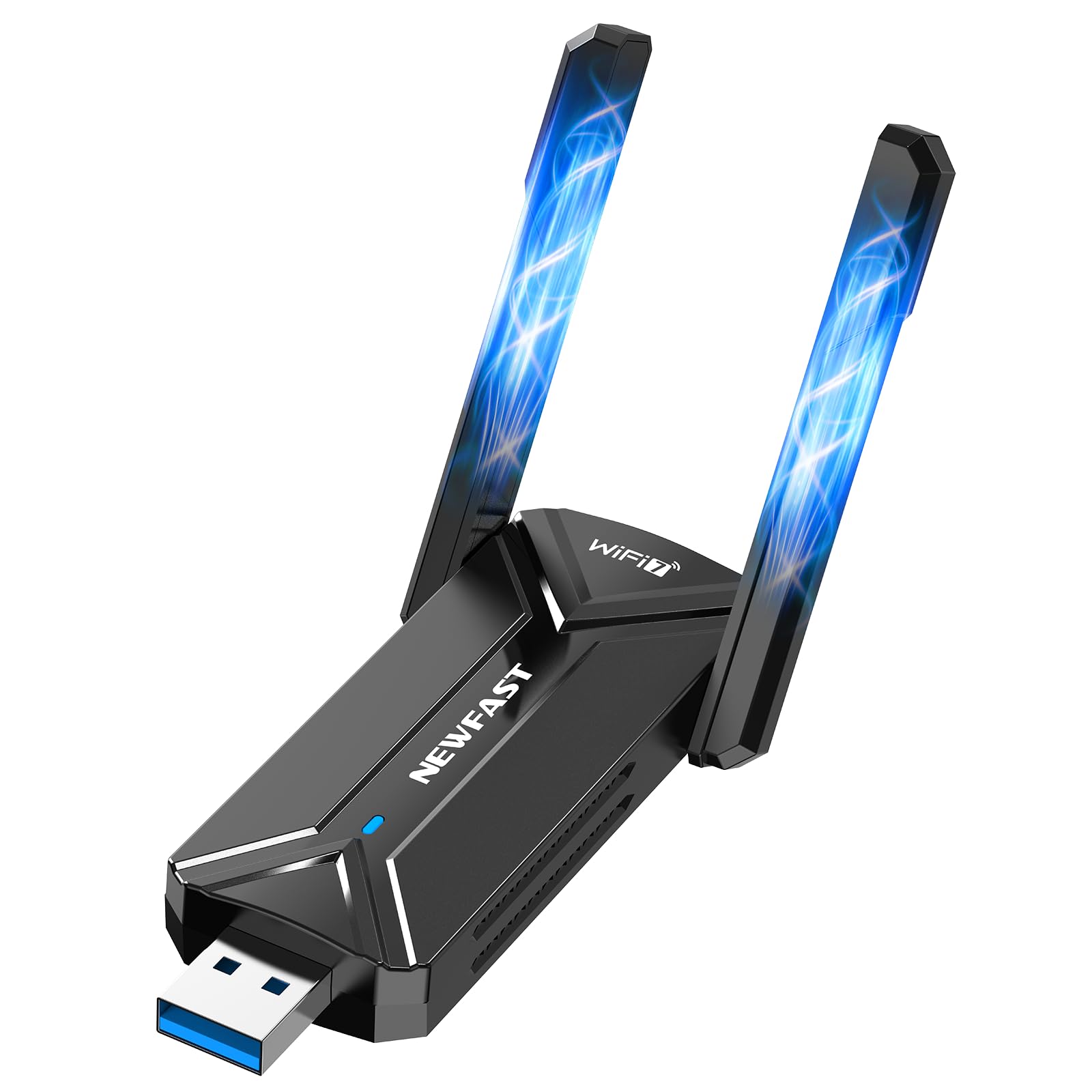 NEWFAST USB WLAN Stick für PC,USB 3.0 WiFi 7 Adapter–6500 Mbit/s Treiberloser WLAN Stick für Gamer & 8K-Streaming,Ultra niedrige Latenz,Plug & Play–Only for Windows 11/10