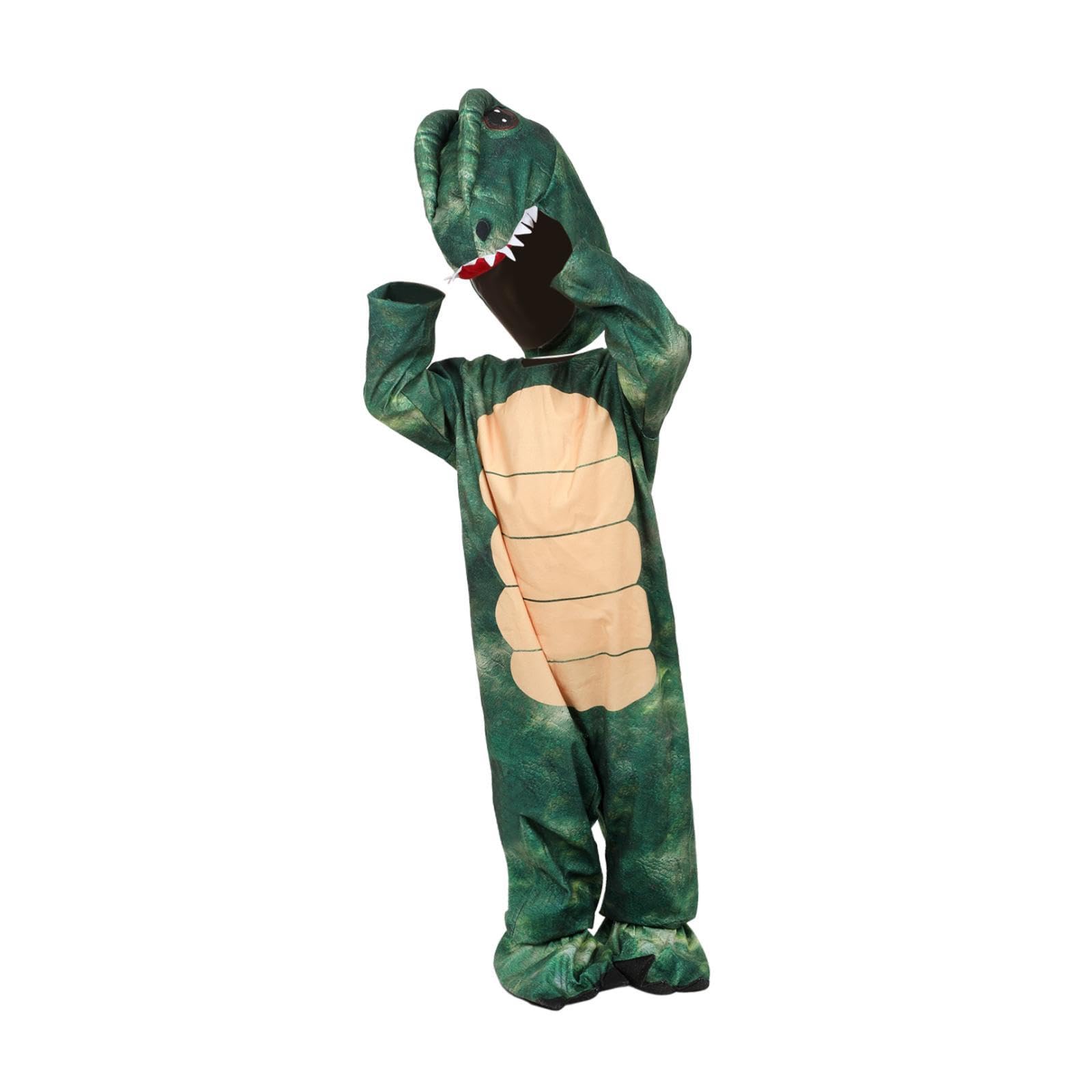 F Fityle Costume da Dinosauro per Bambini, Costume da Cartone Animato T Rex per spettacoli teatrali, Carnevale, Gioco di Ruolo, S