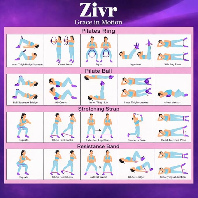 Kit de Pilates Hogareño - Anillo y Pelota de 15 Pulgadas con Bandas miniatura 9