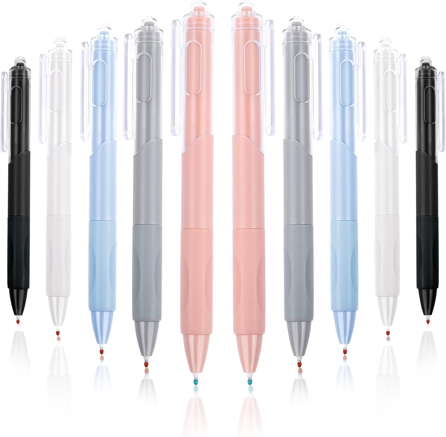 TIESOME 10Pcs Gel Ink Ballpoint Pens, 0.5mm Retractable Gel Ink Pens