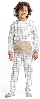 طقم بيجامة مكون من قميص بنقشة مربعات مع جيب بيج وبنطلون بنقشة مربعات للأولاد (عبوة من قطعة واحدة) من لوفلي لاند