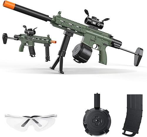 Blaster automático, lanzador eléctrico con gafas, juegos de disparos, mayores de 18 años (bosque oscuro)