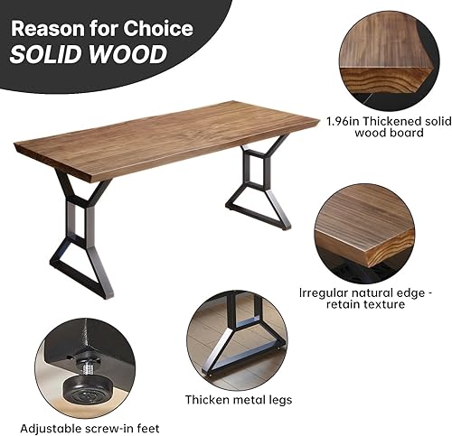 Miniatura 3 de Escritorio de computadora de madera maciza simple y moderno, de 55 pulgadas, grande, largo, para estudio, mesa de comedor para oficina en casa