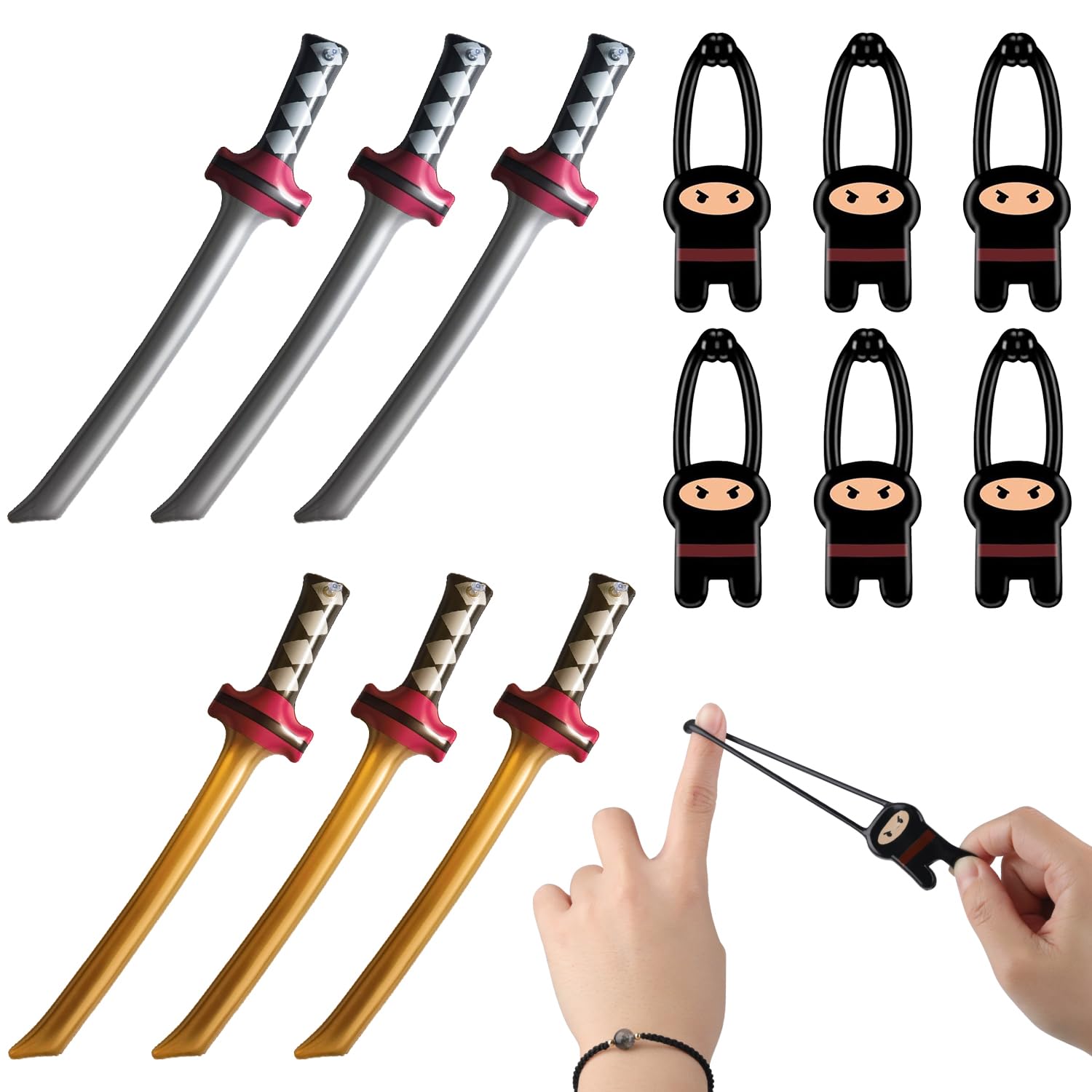 YINGLUOEU 6er Set Aufblasbare Piratenschwerter - 60cm Kinderspielzeug Für Geburtstag & Cosplay