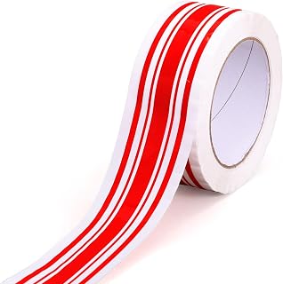 Whaline 109 Yard Christmas Packing Tape Gift Wrapping Tape Red White Xmas Striped Pattern Tapes for Small Business DIY Crafts Box Carton Decor