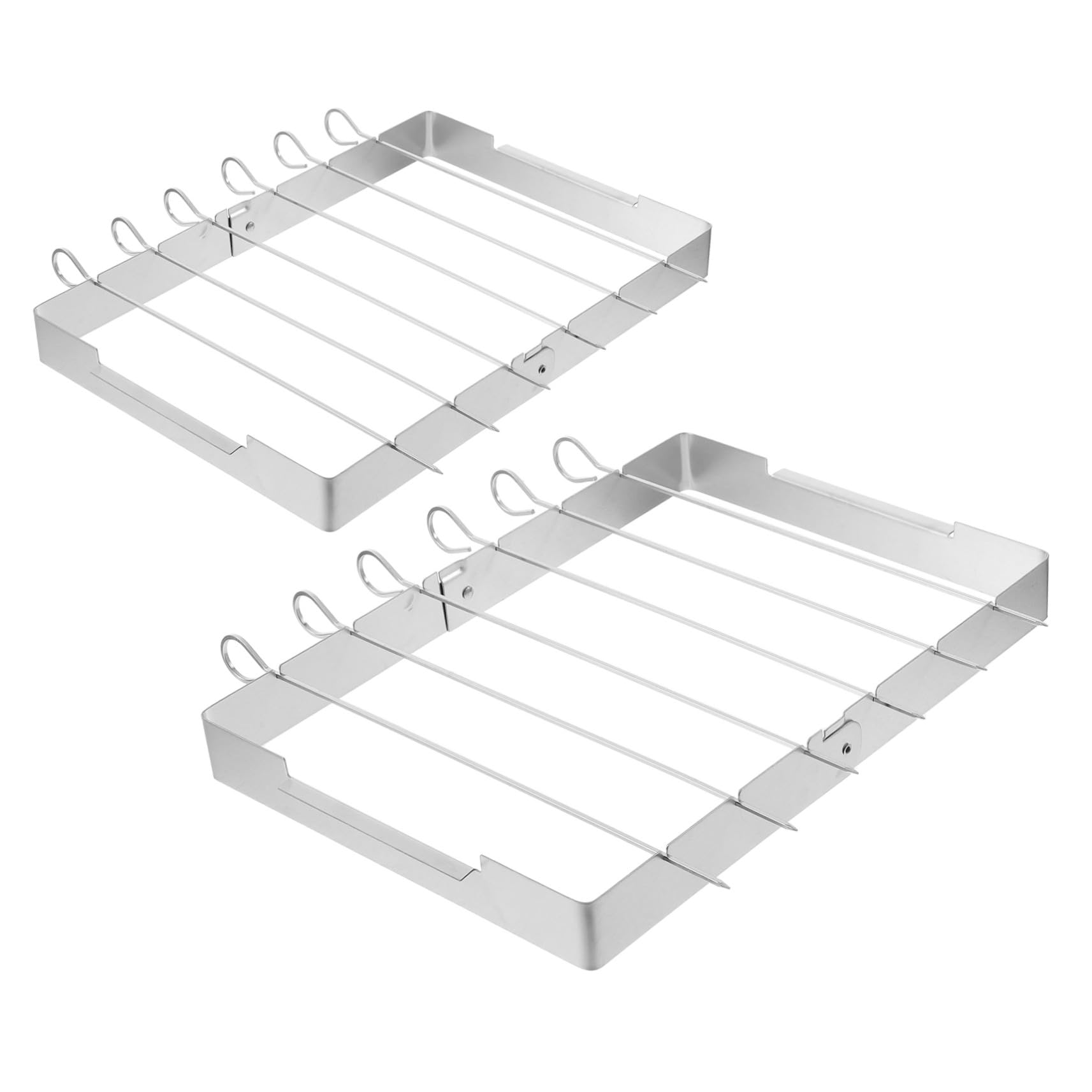Set di 2 spiedini pieghevoli in metallo per barbecue, per grigliare carne e vetables, perfetti per cucinare all'aperto e feste estive