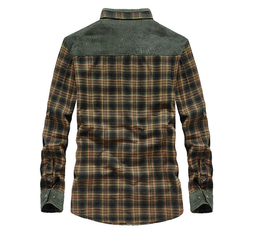 Męska kurtka zimowa, koszula flanelowa w kratkę, koszula drwal, kurtka robocza, topy, Czarny, 4XL