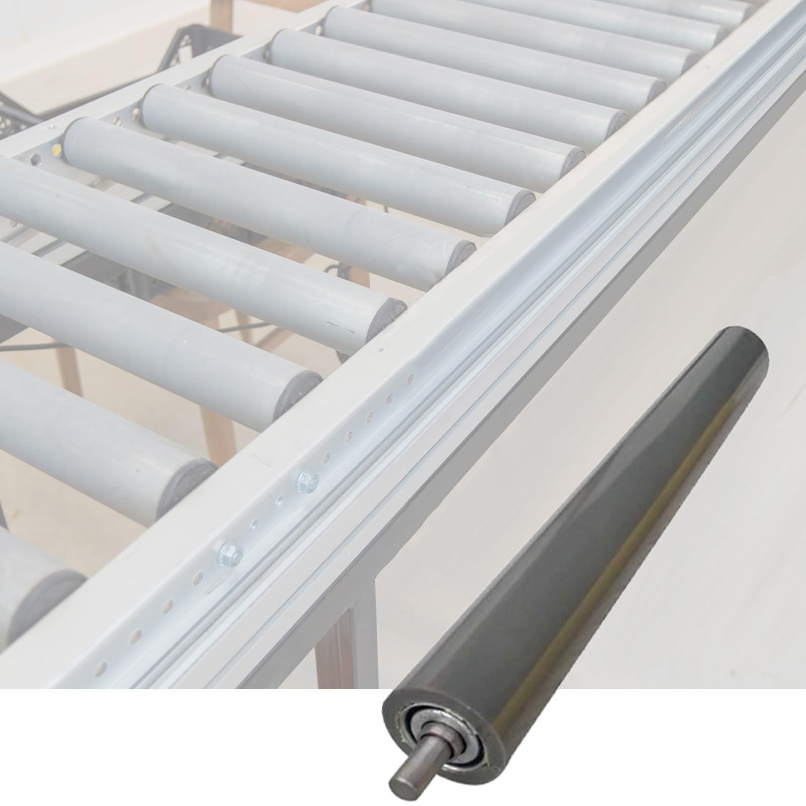 Przemysłowy wałek przenośnikowy powlekany poliuretanem, 60 x 300 mm, stal ocynkowana, zamiennik do obróbki drewna i systemów magazynowych, rolka o wysokiej wydajności