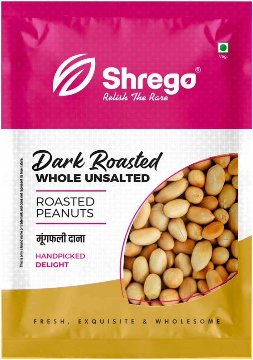Dark Roasted Whole Peanut Unsalted 360G, Snack & Namkeen (Vacuum Packed)