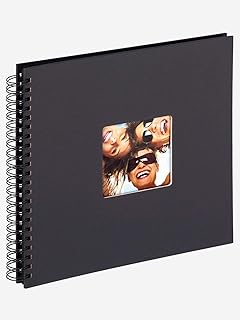 walther design Álbum de Fotos Negro 30 x 30 cm álbum en Espiral con Recorte de Portada, Fun SA-110-B