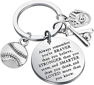 Baseball Lovers Gift Baseball Gift Always Remember You Are Braver Than You Believe Keychain