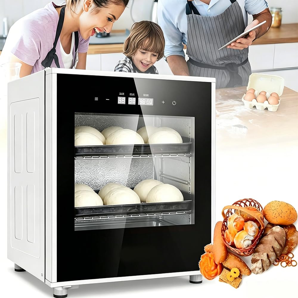 Armario Fermentador de Masa 40L, Temporizador 1min-24h, protección contra sobrecarga, Ajuste térmico Regulable, Seguro y eficiente para Cocina casera