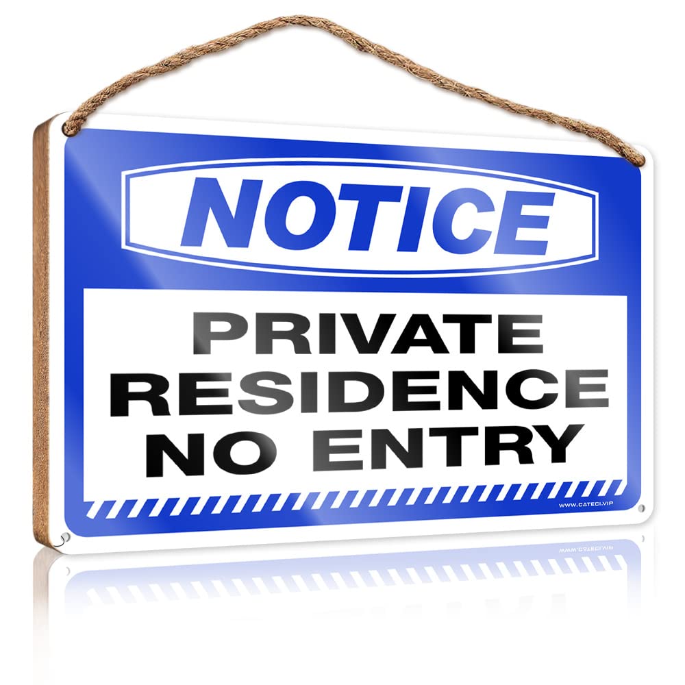Hanging Decor Wood Notice Private Residence No Entry Wooden Sign Home Signs Wall Decor Apartment Decor(20X30CM)