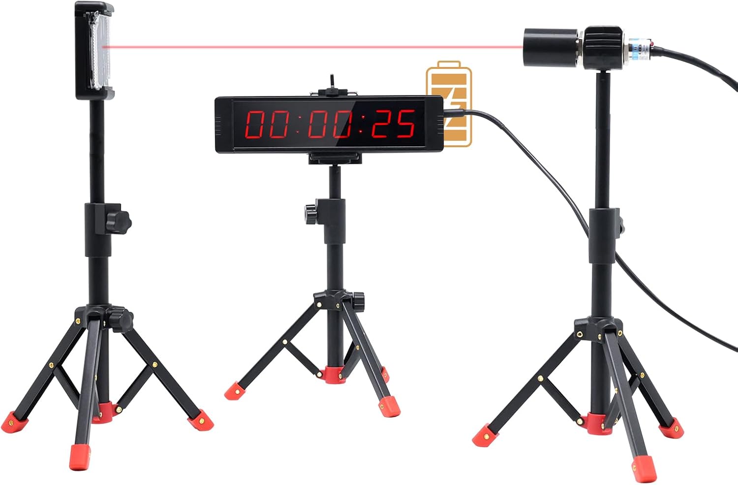 Indoor Wired Laser Timer for Training,LED Stopwatch Race Clock,Racing Timer,Skating Track and Field Running for Sprints Bike Motorcycle（8.5 x 2.1 inch）