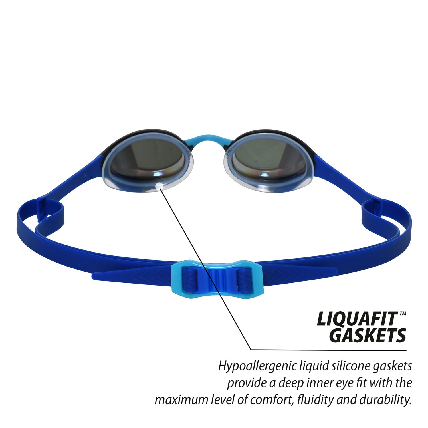 TYR Gogle dla dorosłych Tracer-X Elite - Low Profile Racing okulary pływackie, lustrzane, niebieskie, turkusowe