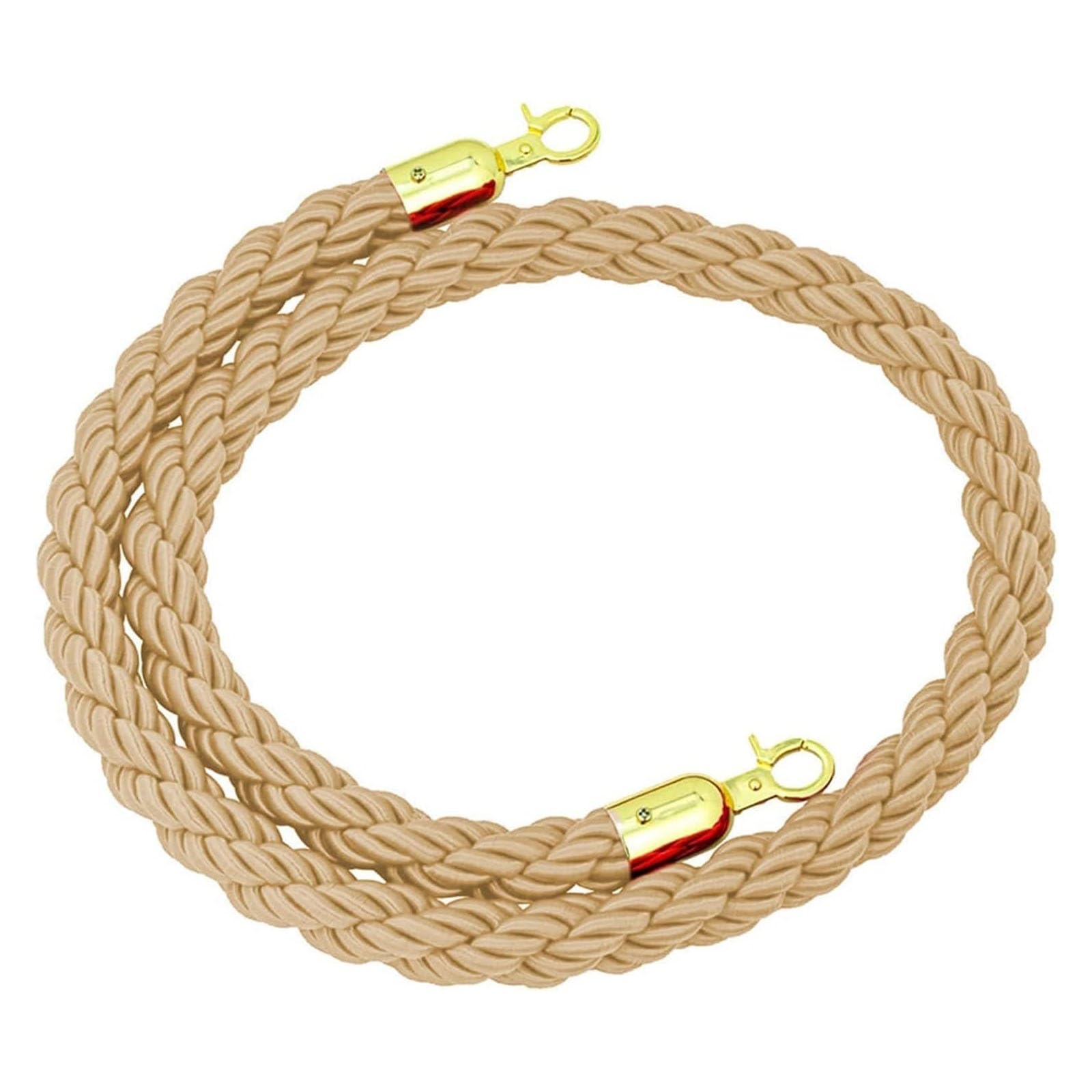 Ghkryd Champagne Barrier Rope, Twisted Nylon Barrier Hemp Cords, Party Event/Red Carpet Crowd Guide Rope(,2.7M/9Ft/106Inch)