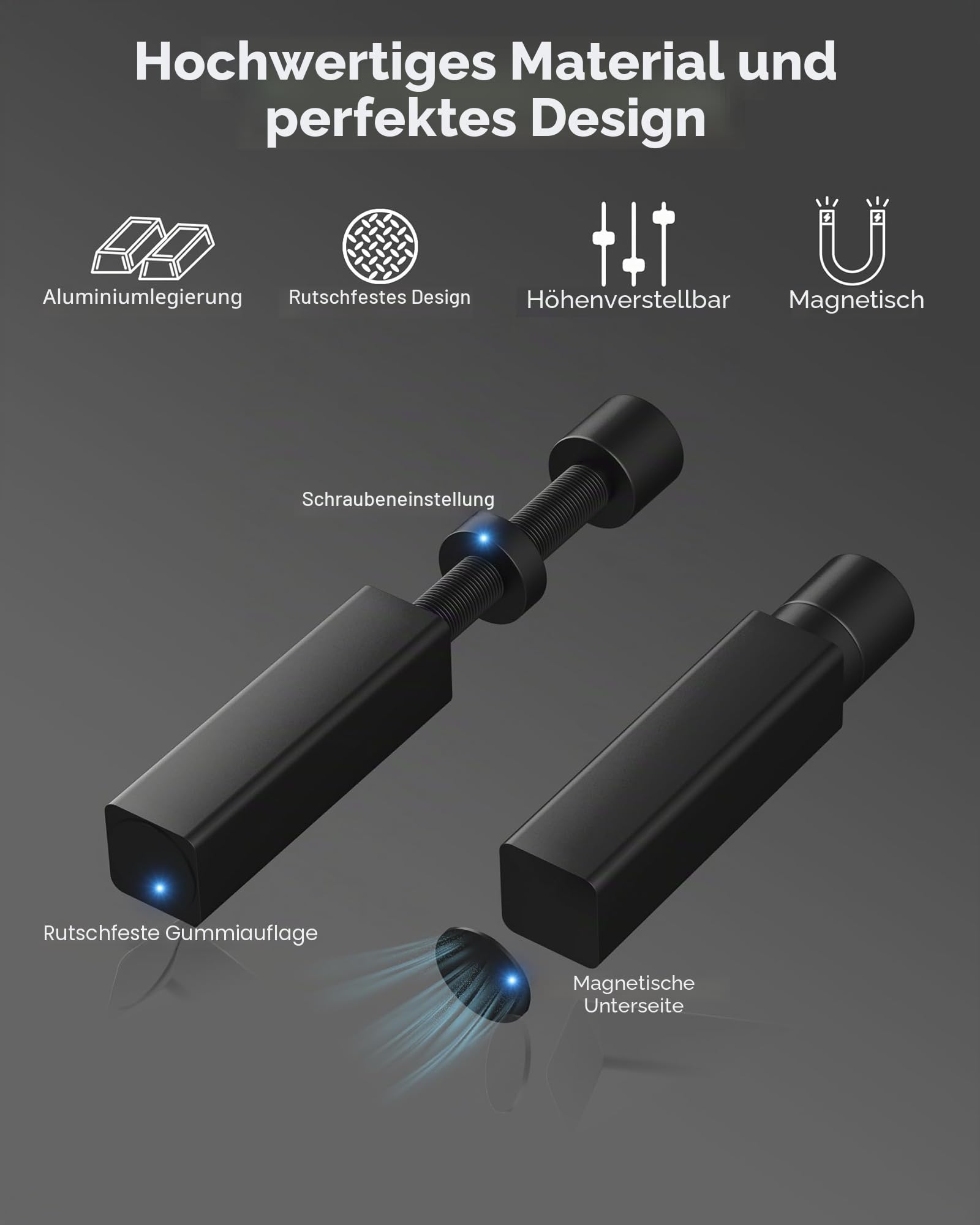 Grafikkarten Halterung, GPU-Anti-Durchhängen Halterung, Grafikkarten-Halterung mit magnetischer Basis und Anti-Rutsch-Pad, L (74 mm-120 mm)