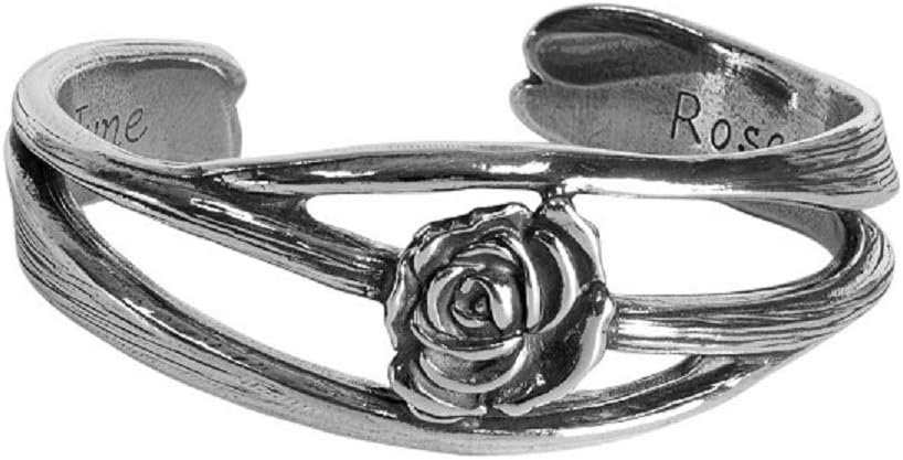Salisbury PewterNouveau Flower of The Month June (Rose) Cuff Bracelet - Made in The USA - Item #FOMB-04