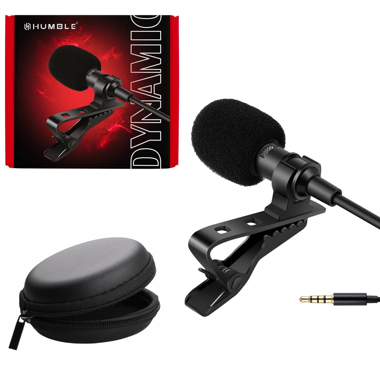 Humble HB-M01 Wired Lavalier Microphone, Clip-On Condenser Lapel Mic with 3.5mm Jack for Android Phones, PC & Laptop–Ideal for YouTube/Vlogging/Interviews/Livestreaming & Video Recording (1.5m Cable)-image-1