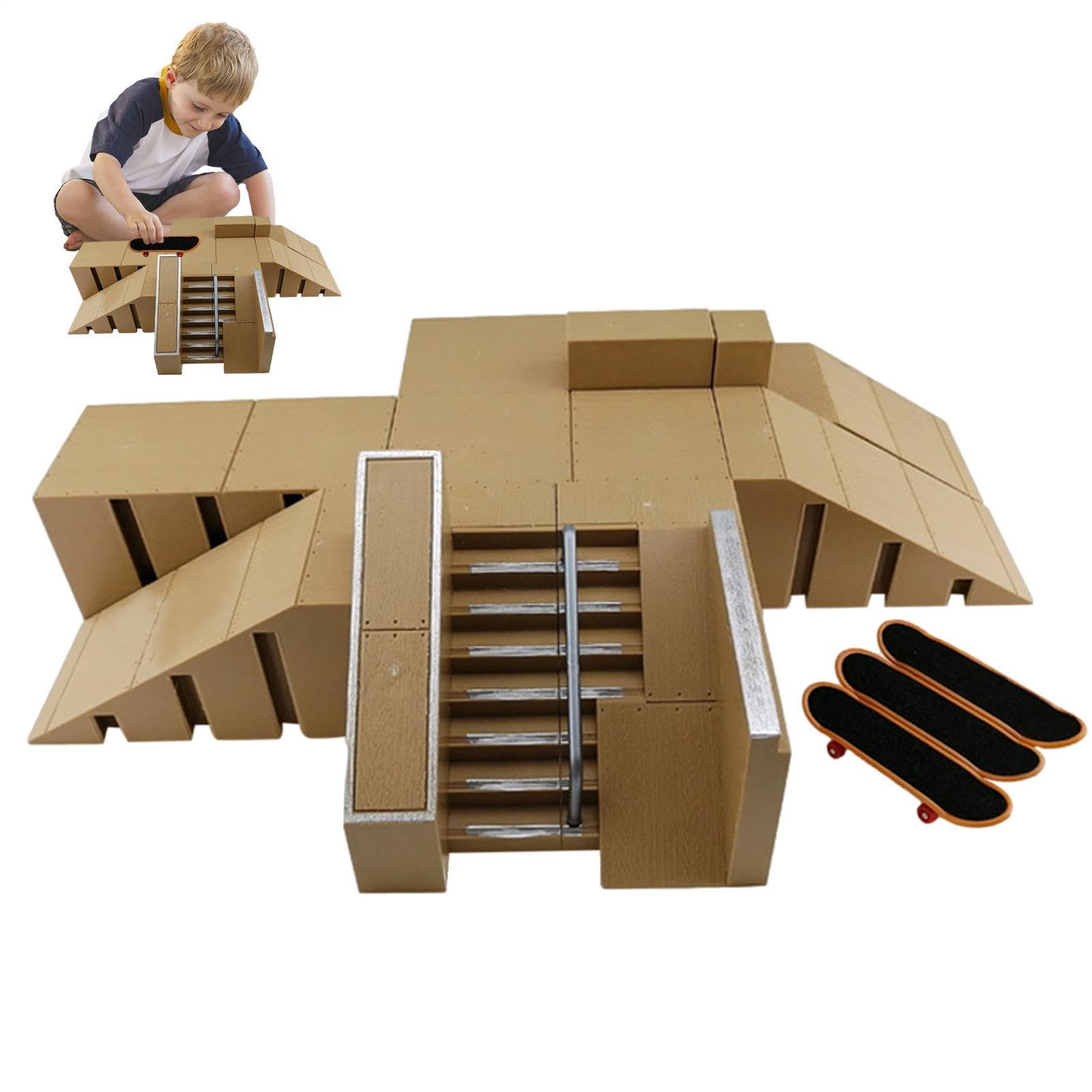 Mini planche de Skate Park, ensemble de rampe de touche, jouet d'entraînement avec plusieurs modèles, accessoire de skateboard à doigts, kit de loisirs avec assemblage facile, aire de jeu de skateboar