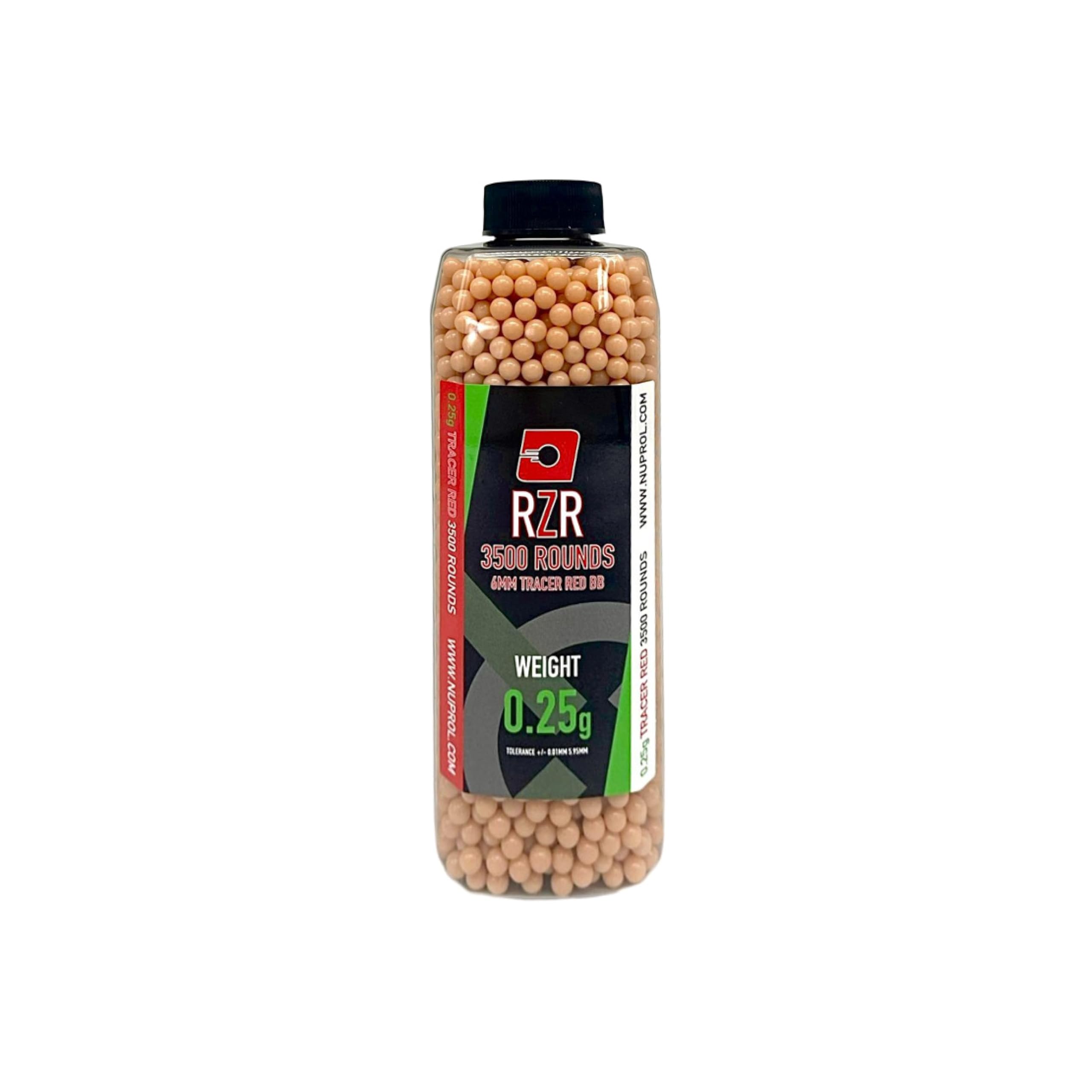 NUPROL RZR - Tracer Red Airsoft BBs - 0.25g (3500R)